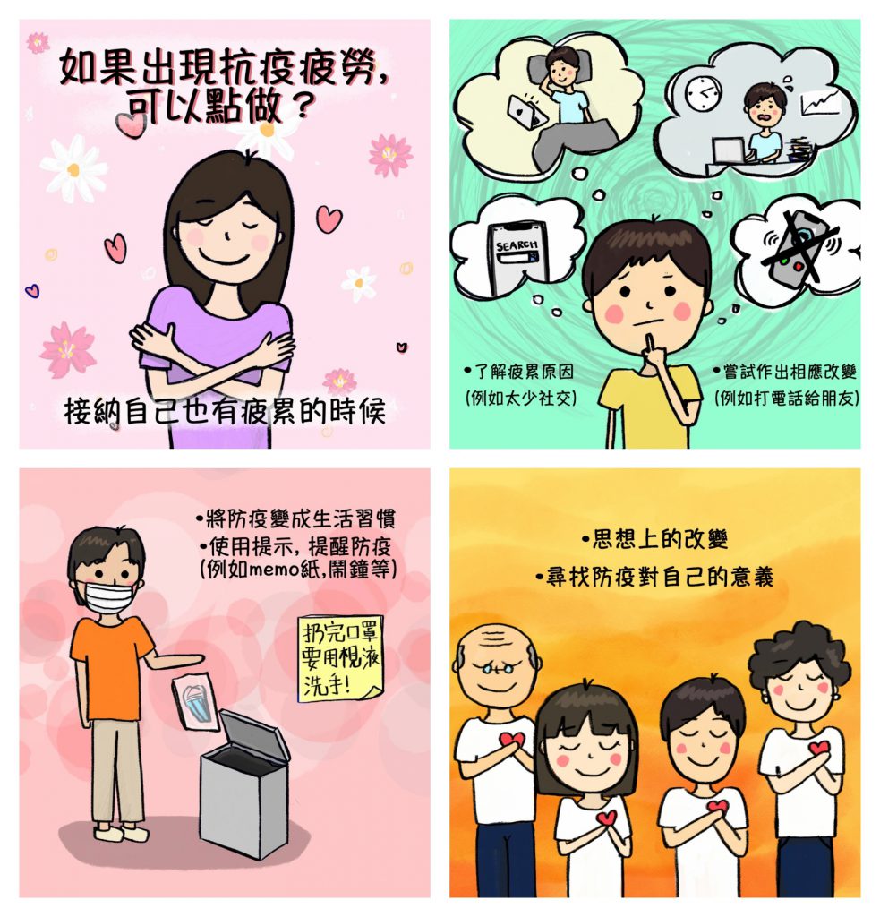 应对抗疫疲劳(资料来源:香港红十字会)