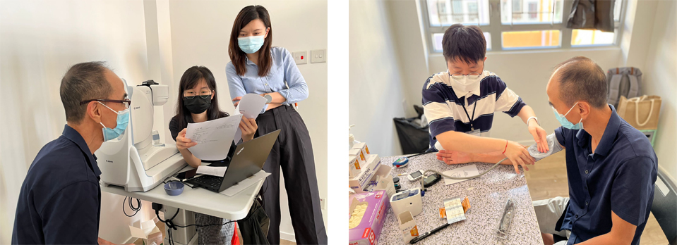 昌新一號營運機構聖雅各福群會與中大合作,安排醫護人員為住戶進行健康評估。