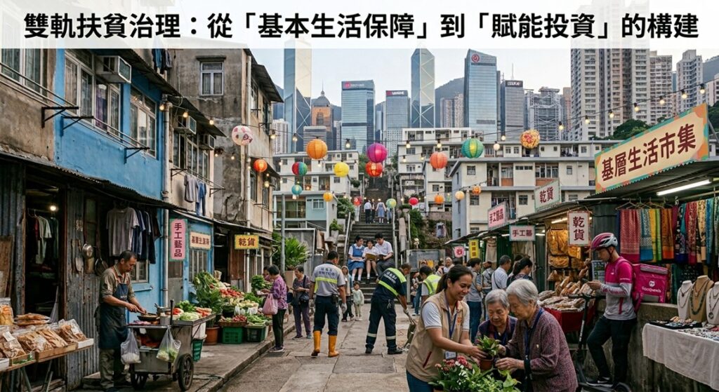 圖片由AI生成 (雙軌扶貧治理:從「基本生活保障」到「賦能投資」的構建)